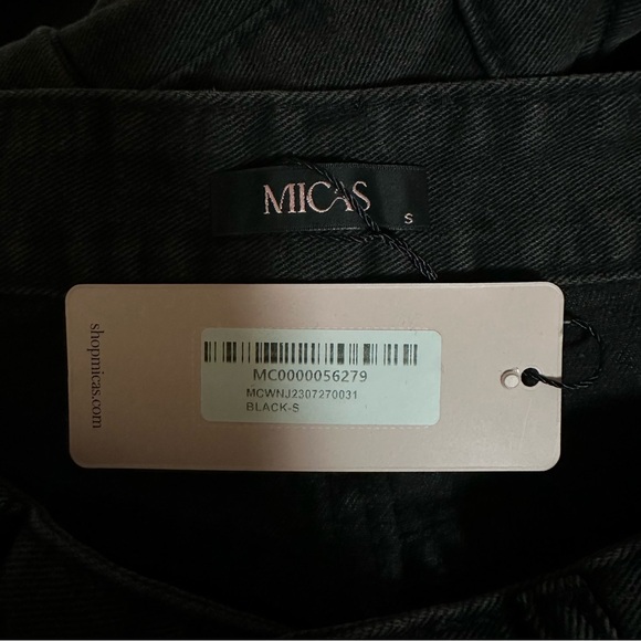 Micas Black Multi Pocket Rolled Hem Wide Leg Cargo Jeans Size Small 2-4 - Picture 13 of 15